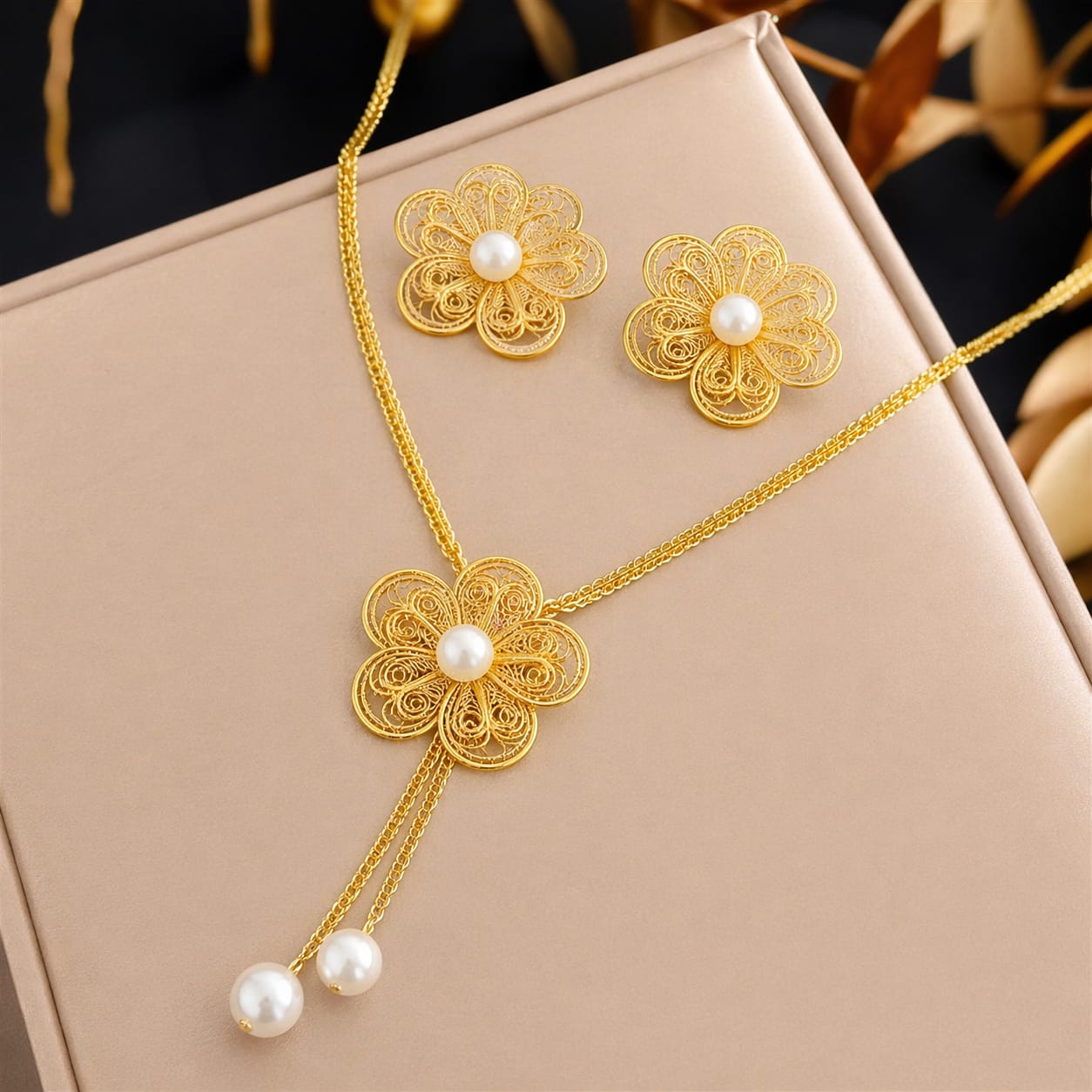 Golden Bloom Schmuckset