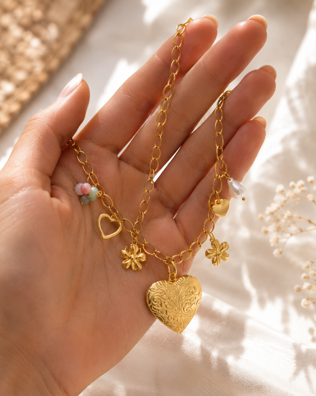 Esmeralda Herz Charm Kette