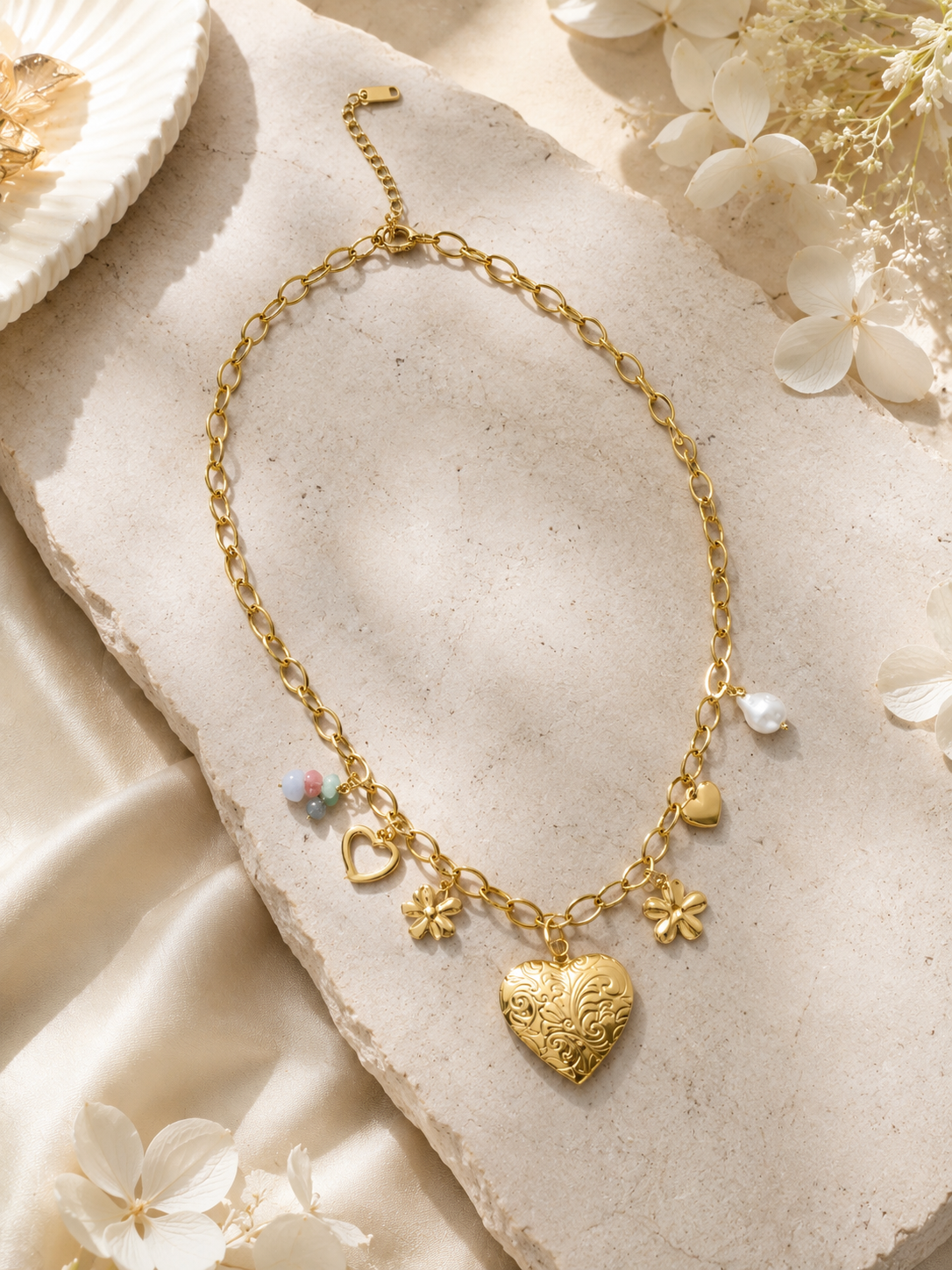 Esmeralda Herz Charm Kette